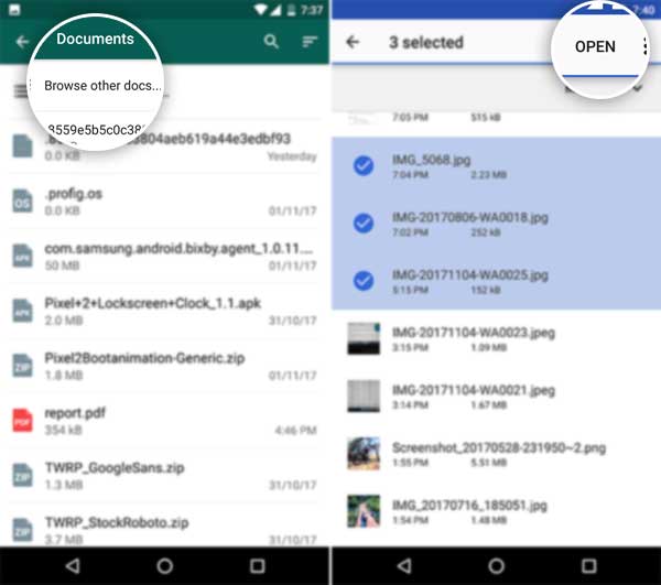 How to Send Uncompressed Images on WhatsApp - Browse other files