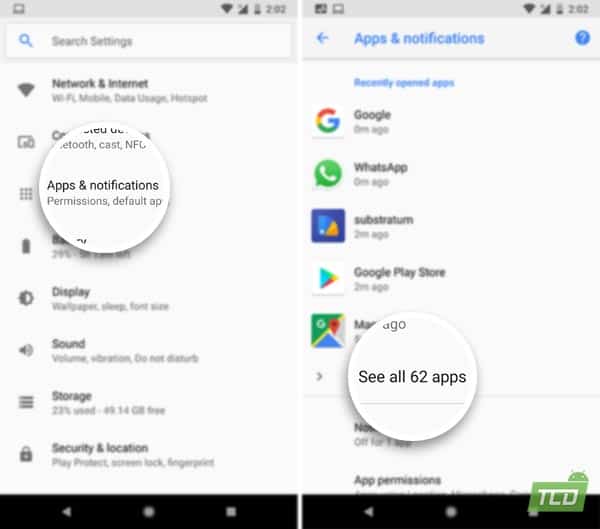 Fix Contacts Sync Issue on Android Oreo - App Info
