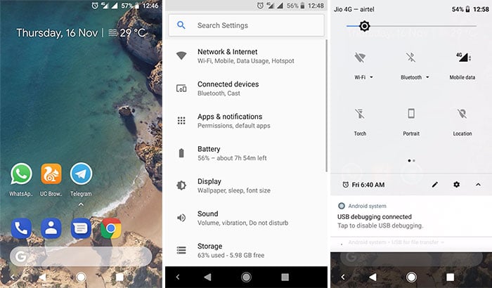 Android 8.1 Oreo on Moto G3 - Pixel Experience ROM Screenshots