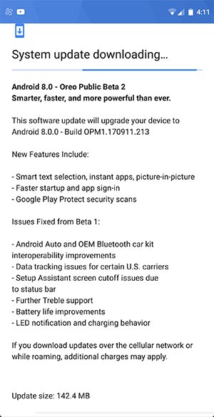 Install Android Oreo Beta 2 on Essential Phone-OTA Screenshot