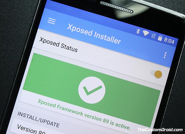 Install Xposed Framework v89