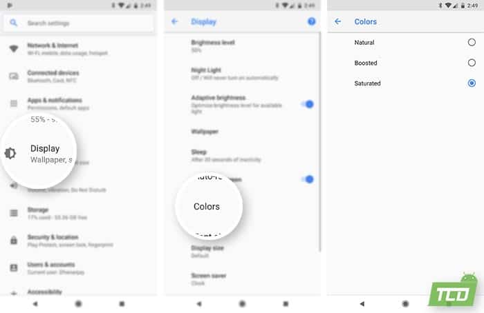 Set Custom Saturation Level on Google Pixel 2 and Pixel 2 XL - Color Modes