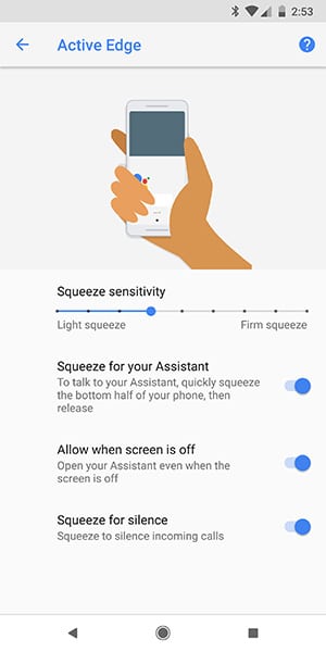 Enable Active Edge on Google Pixel 2 - Turn on Active Edge