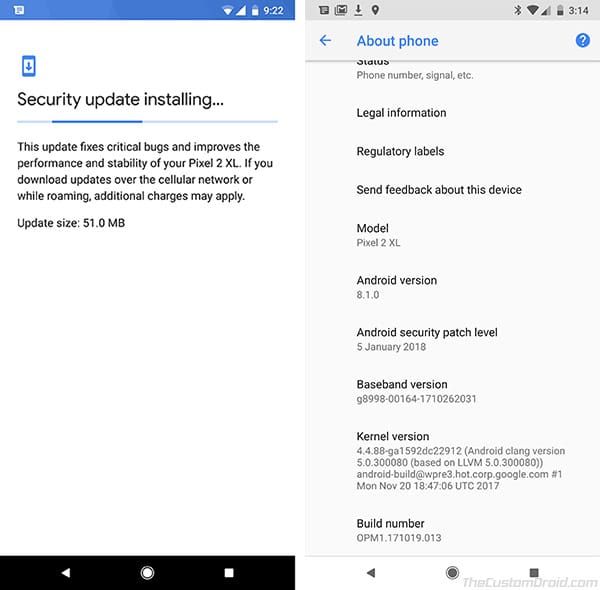 Install January 2018 Security Patch - About Phone