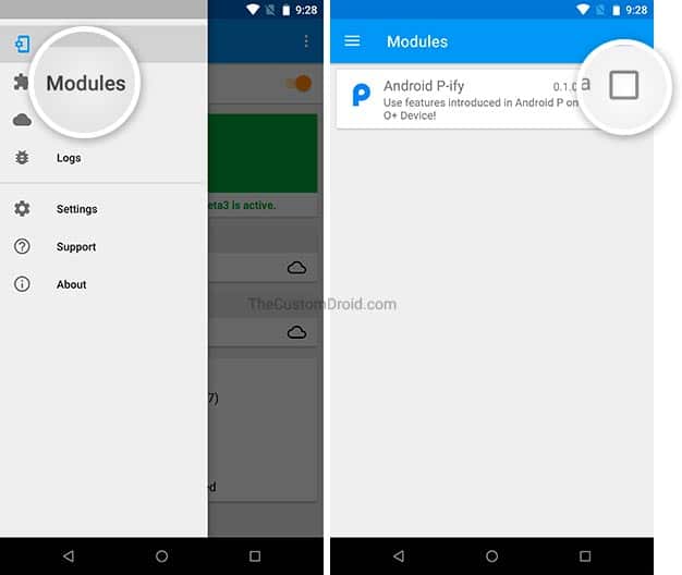 Activate Android P-ify Xposed Module