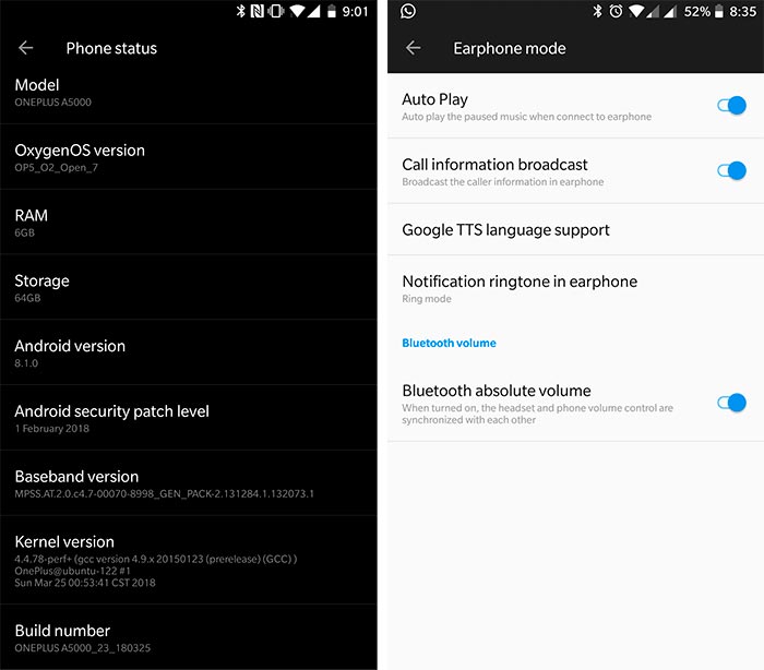 OnePlus 5 Open Beta 7 Update - Screenshots