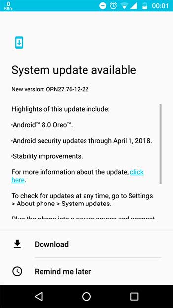 Install Moto Z Play Android 8.0 Oreo Update - OTA Screenshot