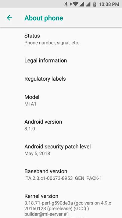 Установите Android 8.1 Oreo Beta на Xiaomi Mi A1 - Скриншот