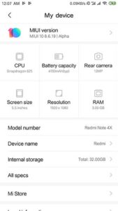 Install Redmi Note 4 MIUI 10 China Beta ROM - My Device Screenshot