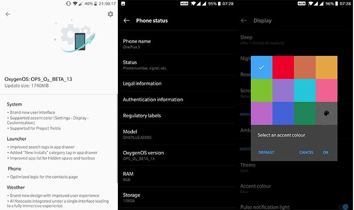 OxygenOS Open Beta 13/11 on OnePlus 5/5T - Screenshots