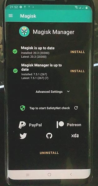 Samsung Galaxy S9 Plus Rooted with Magisk