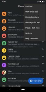 Android Messages 3.5 Dark Mode