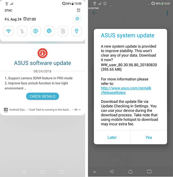 Asus Zenfone 5Z 80.30.96.80 Update OTA
