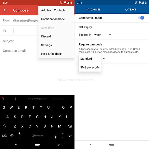 Confidential Mode in Gmail Android App - Screenshot