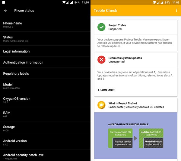 OxygenOS 5.1.5 Update for OnePlus 5/5T - Project Treble Support