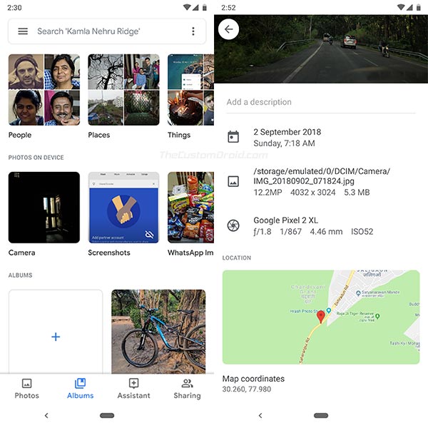 Google Photos 4.0 - Rounded Thumbnails and Swipe Gesture
