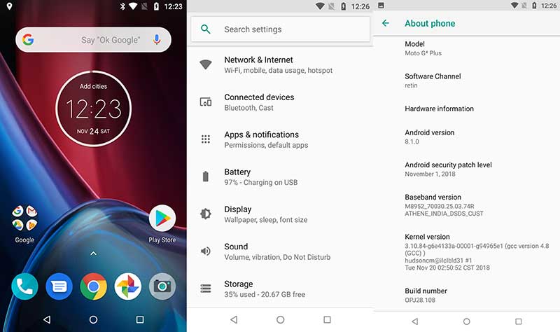 G4 Plus XT1640 ATHENE Android 8.1.0 Oreo Stock Rom OPJ28.111-22-1