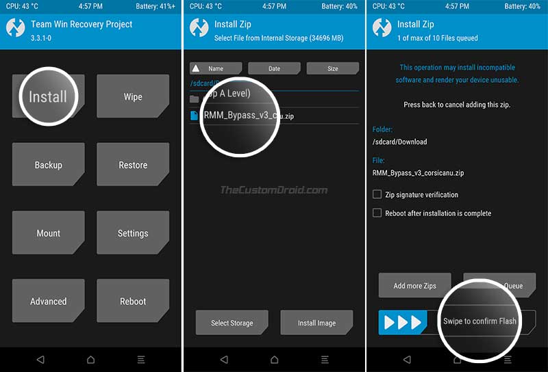 Flash KG/RMM Bypass v3 zip in TWRP to prevent your device from getting locked again