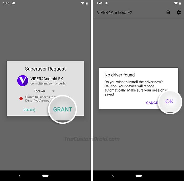 Grant Superuser Permissions and Install ViPER4Android v2.7.0.0 Drivers