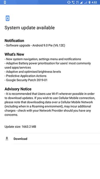 Nokia 5 Android Pie Update OTA