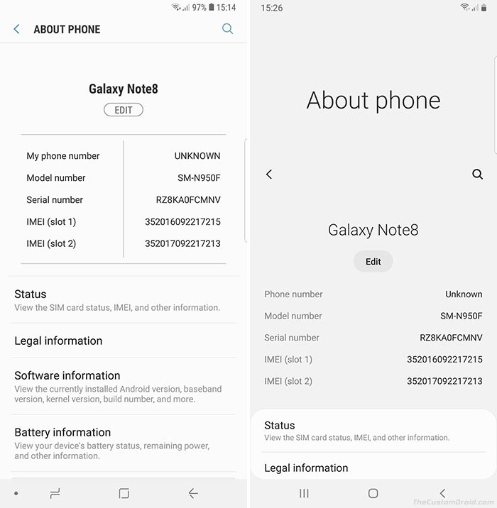 Samsung One UI vs Samsung Experience - About Phone