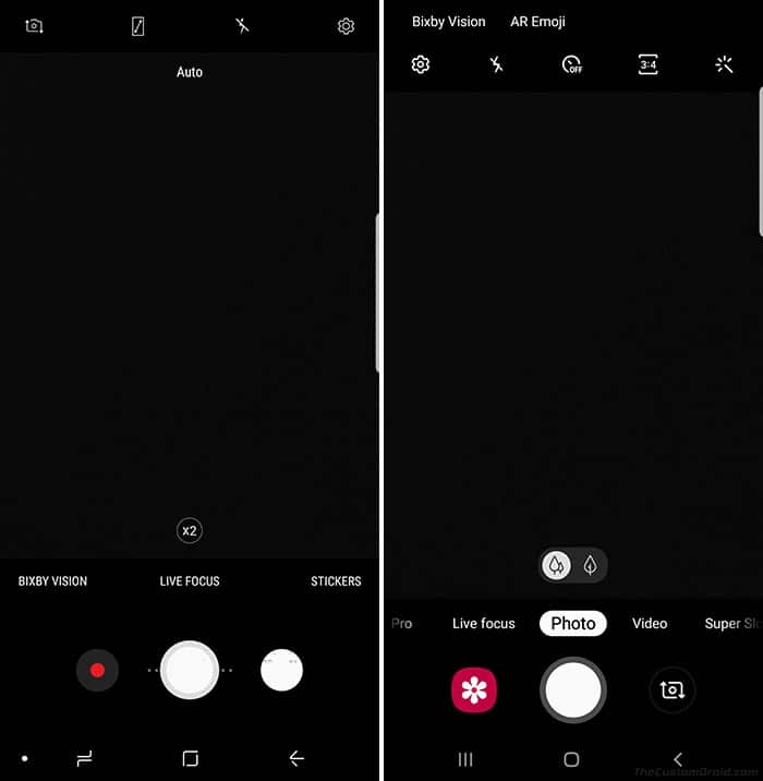 Samsung One UI vs Samsung Experience - Camera App User Interface