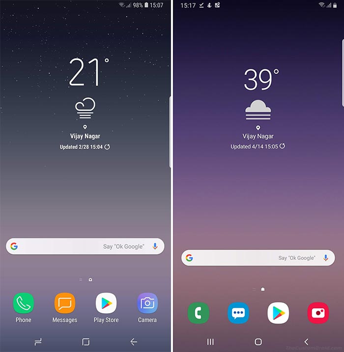 Samsung One UI vs Samsung Experience - Home screen/Launcher