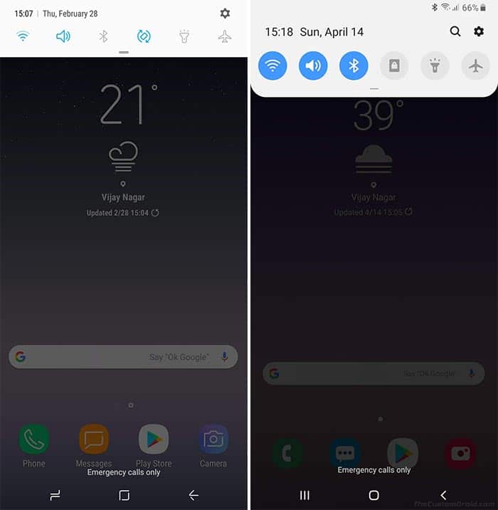 Samsung One UI vs Samsung Experience - Notification Panel