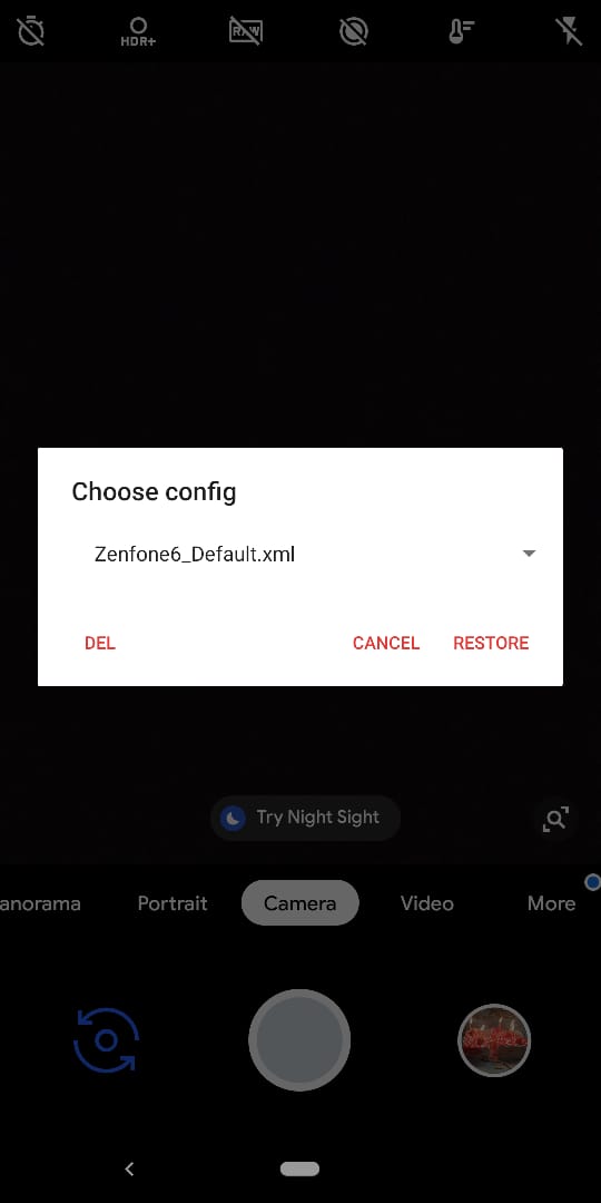 Install Google Camera Asus Zenfone 6 (2019)- Chose Config dialog box