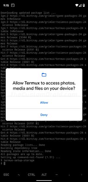 Grant Storage Permissions to Termux App