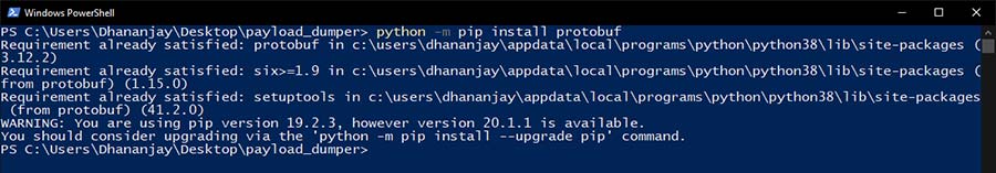 Install Protobuf Dependency using Windows PowerShell