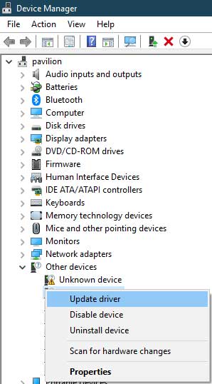 Manually Install Xiaomi USB Drivers - Click on 'Update Driver' in Device Manager