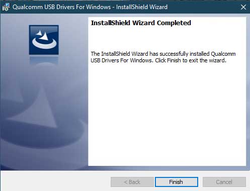 Install Qualcomm HS-USB QDLoader 9008 Drivers - Direct Method - Installation Finished