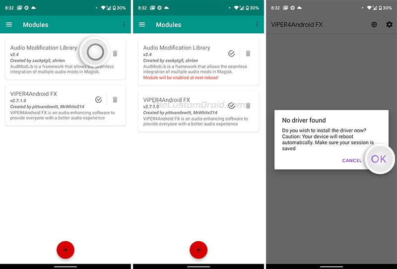 Re-enable Audio Modification Library Module and Install ViPER4Android on Android 10