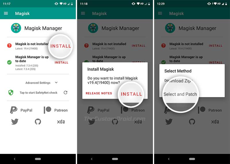 Root Xiaomi Mi A3 - Select and Patch a File using Magisk Manager