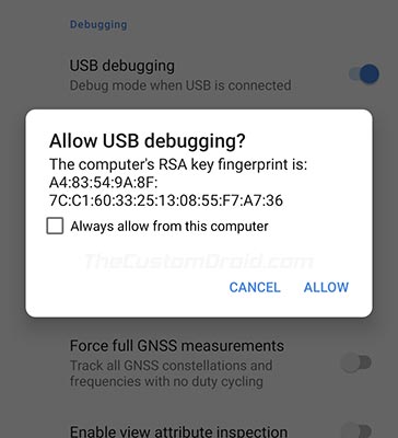 Allow USB Debugging on Nokia 7.1