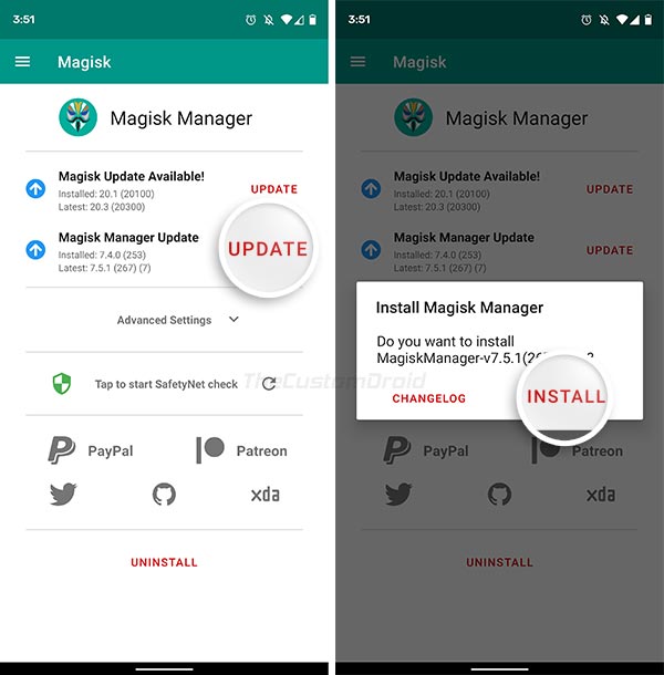 Update Magisk Manager to v7.5.1