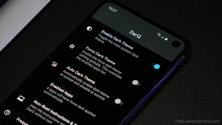 How to Enable Per-App Dark Mode on Android 10 using DarQ