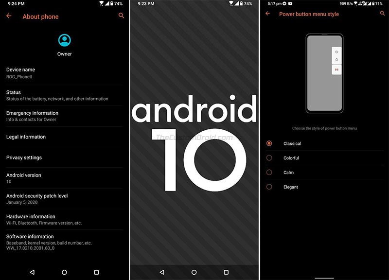 Android 10 for Asus ROG Phone 2 - Screenshots