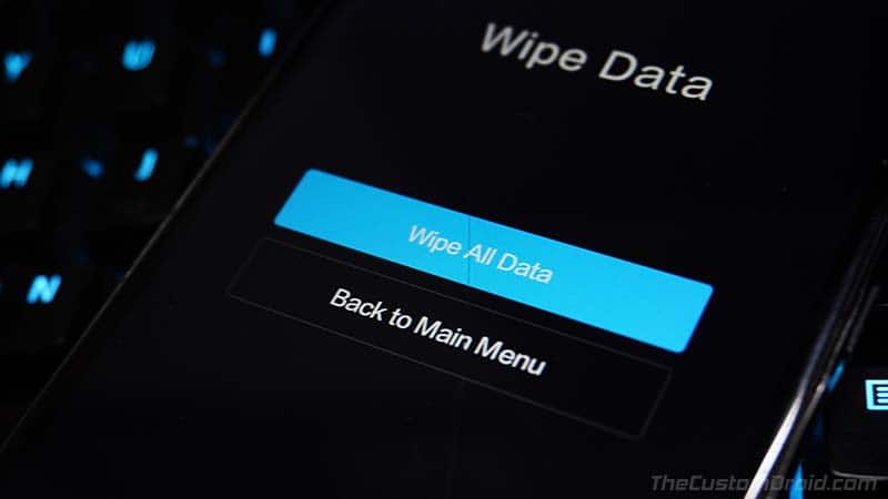 Press 'Wipe All Data' to Perform a factory reset on Poco X2
