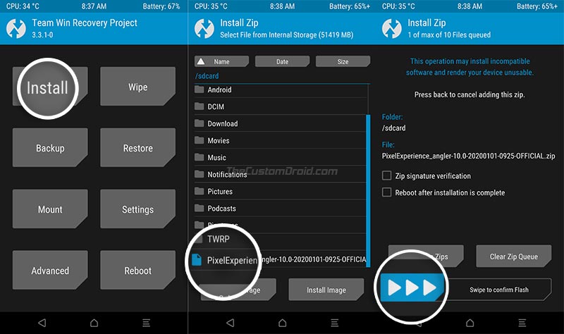 Install Custom ROM on Nexus 6P - Flash ROM ZIP file via TWRP