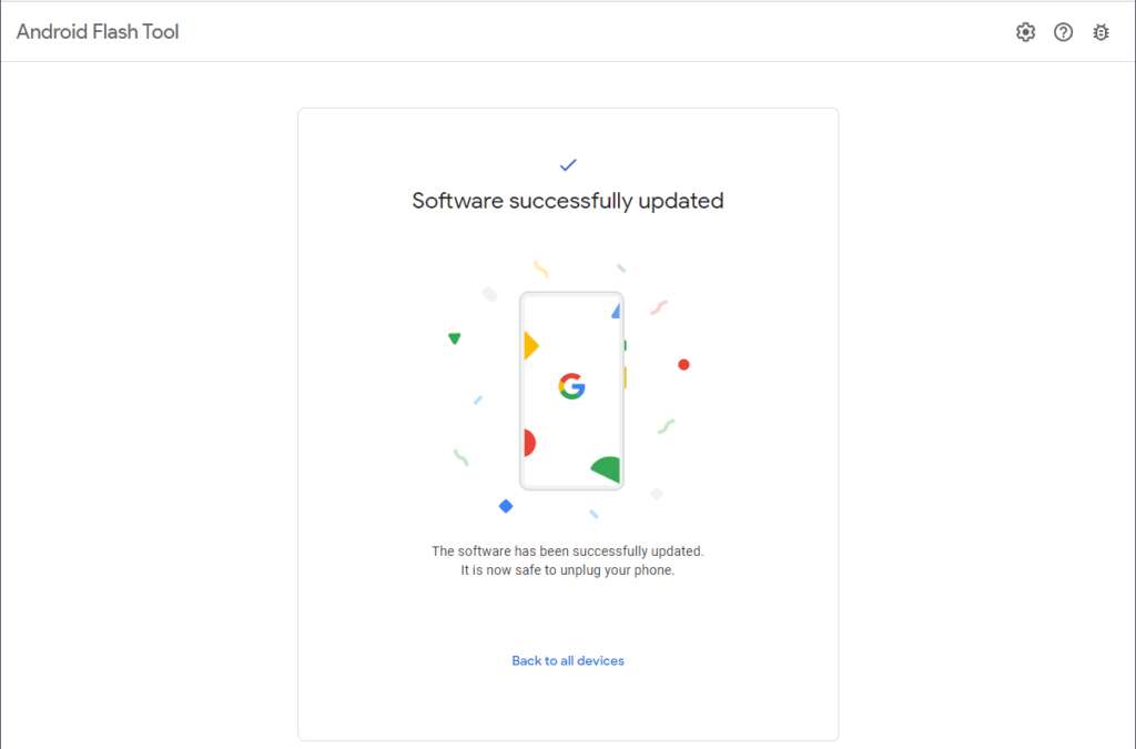 Android 11 Flash Tool Sofware Update Finished