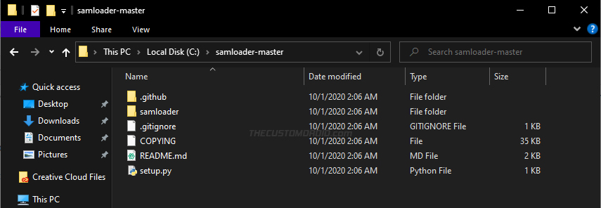 Extract Samloader ZIP file on the PC