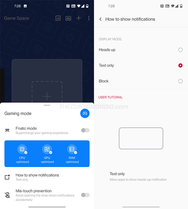 New Game Space Features in OxygenOS 11