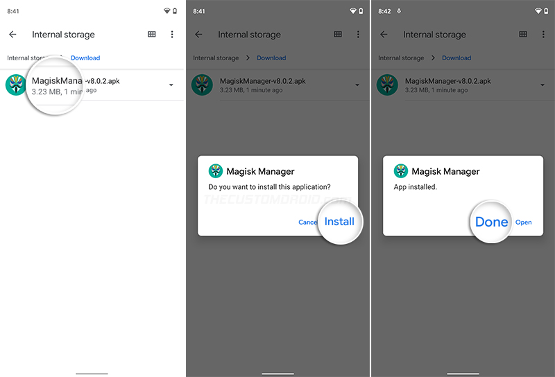 Установите Magisk Manager v8.0 на свой телефон