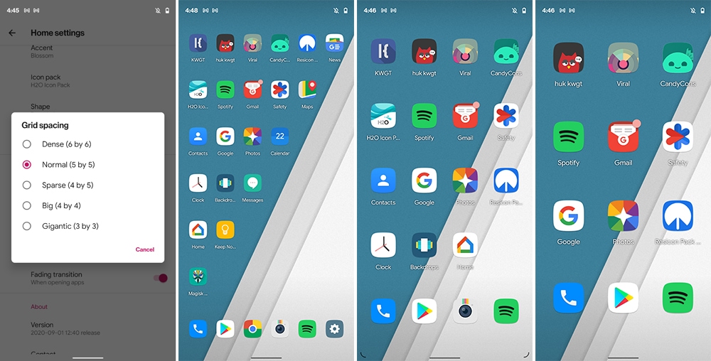 Adjust Icons Grid Spacing in Shade Launcher Settings