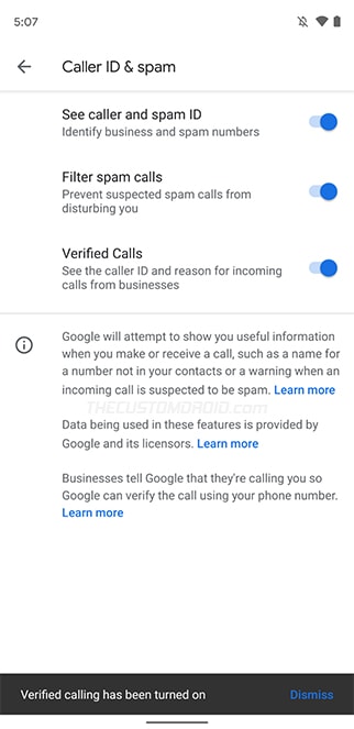 Verified Calls in Google Phone App Successfully Enabled