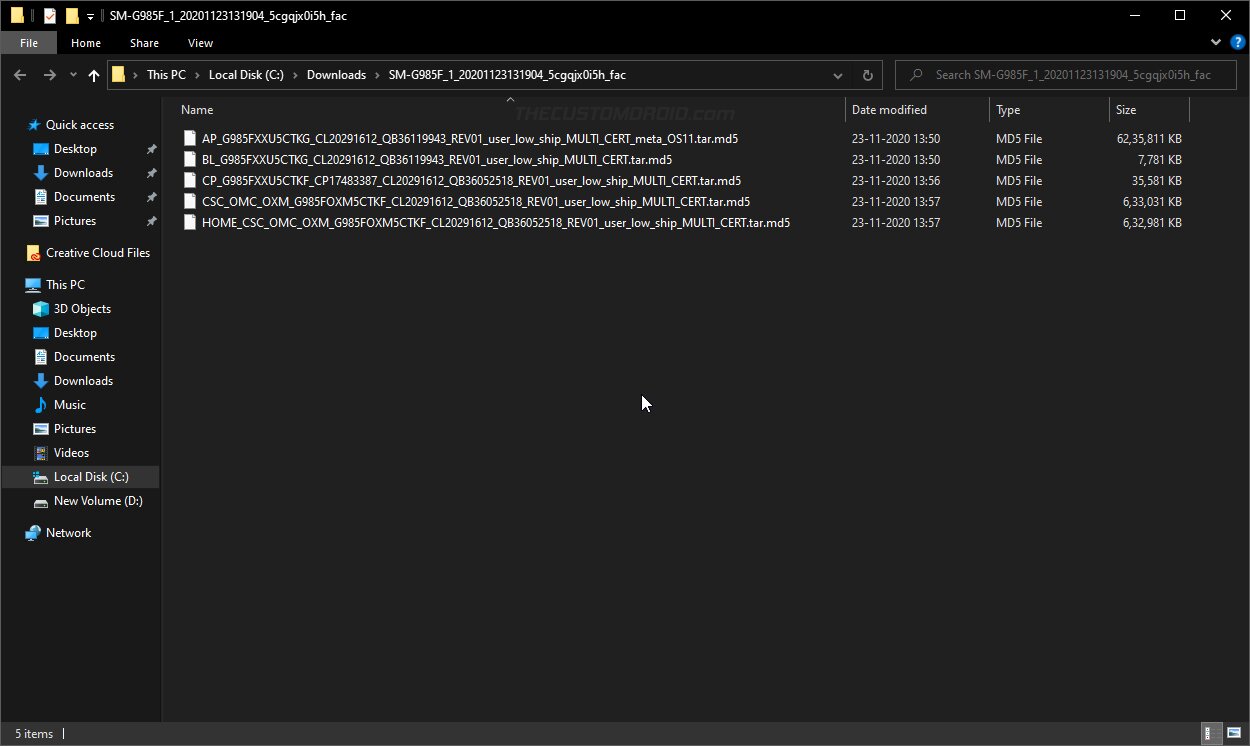 Extracted firmware binaries