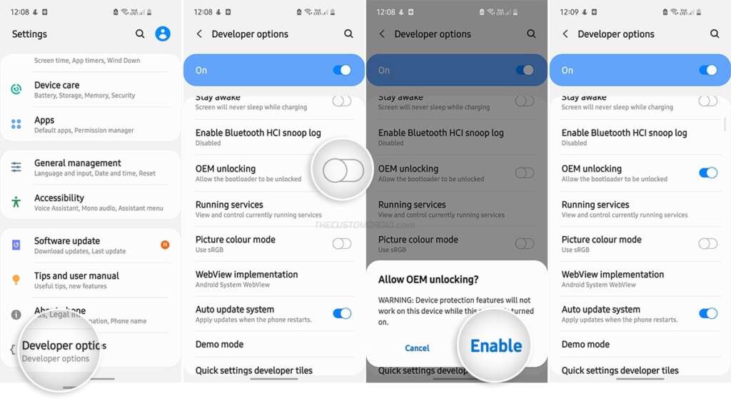 Enable OEM unlocking on Galaxy S20/S20+/S20 Ultra