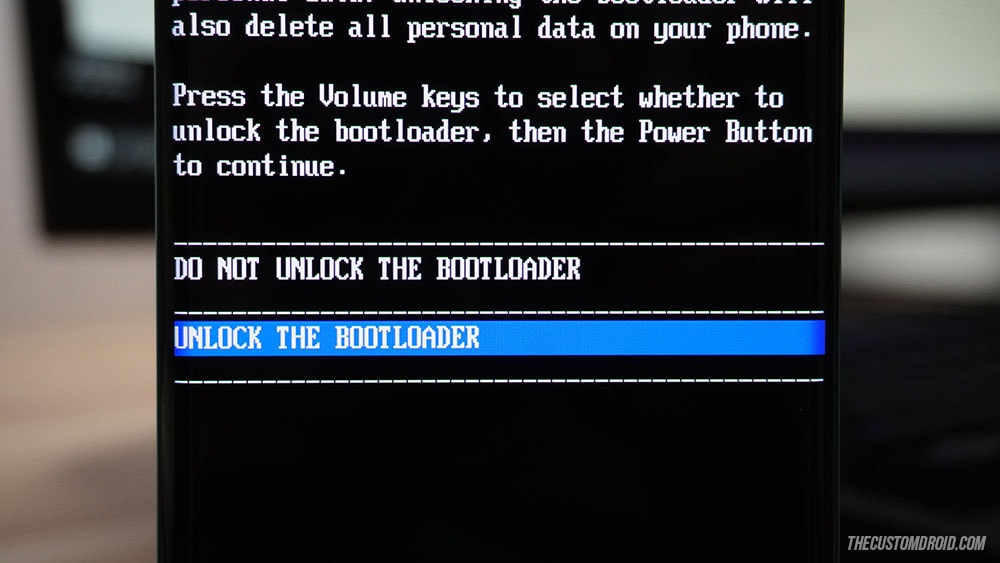 OnePlus Bootloader Unlock Confirmation Prompt